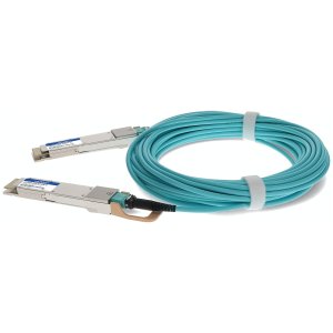 MSA and TAA Compliant 400GBase-AOC QSFP-DD to QSFP-DD Active Optical Cable (850nm, MMF, 10m)