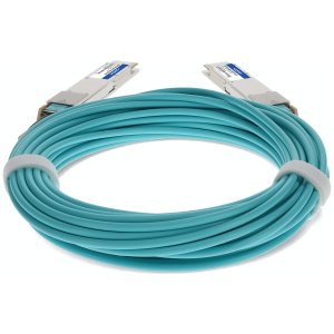 MSA and TAA Compliant 400GBase-AOC QSFP-DD to QSFP-DD Active Optical Cable (850nm, MMF, 10m)