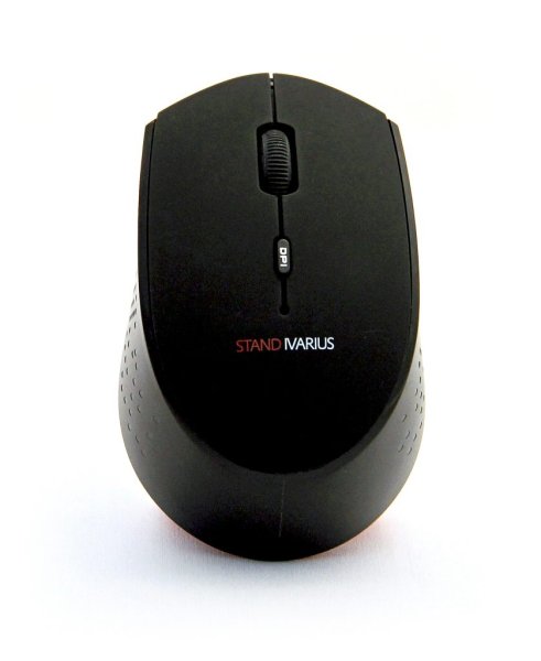 Standivarius Wireless Mouse - Ambidextrous 2.4GHz RF wireless mouse features two buttons clickable scroll wheel and three DPI settings. Includes intelligent power saving micro receiver and rubberised finish for comfort and accuracy. Supplied by Hypertec.