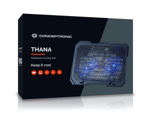 Conceptronic THANA Notebook Cooling Pad, Fits up to 15.6", 2-Fan