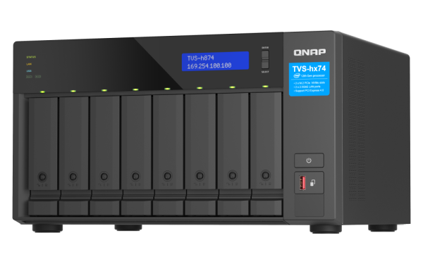 QNAP TVS-h874X NAS Tower Intel® Core™ i9 64 GB DDR4 112 TB HDD QuTS hero Black