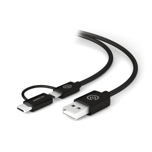 ALOGIC 1m USB 2.0 USB-A to USB-C & Micro USB-B Combo Cable for Charge & Sync - Male to Male