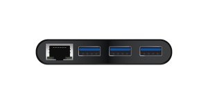 ALOGIC USB-C to Gigabit Ethernet & USB 3. 0 SuperSpeed 3 Port USB Hub - BLACK