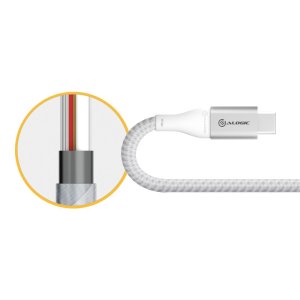 ALOGIC Super Ultra USB 2.0 USB-C to USB-C Cable - 5A/480Mbps - Silver - 30cm