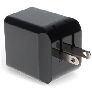 Wall Plug to USB 3.1 Type (C) 5V at 3A, 9V at 2A, or 12V at 1.5A 18W total for US Black