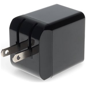 Wall Plug to USB 3.1 Type (C) 5V at 3A, 9V at 2A, or 12V at 1.5A 18W total for US Black