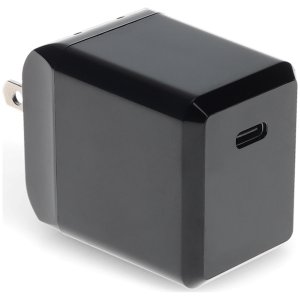 Wall Plug to USB 3.1 Type (C) 5V at 3A, 9V at 2A, or 12V at 1.5A 18W total for US Black