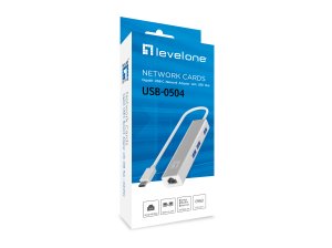 LevelOne Gigabit USB-C Network Adapter with USB Hub