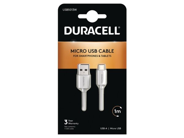 Duracell Sync/Charge Cable 1 Metre White