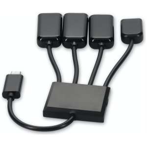 8in Micro-USB 2.0 (B) Male to USB 2.0 (A) Female Black Hub