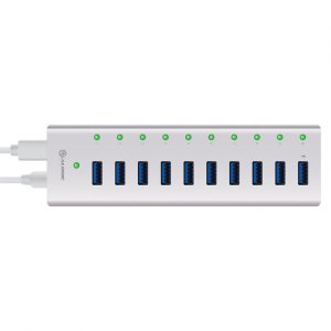 10 Port USB Hub with Charging - Aluminium Unibody with Power - Prime Series