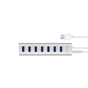 7 Port USB Hub - Aluminium Unibody with Power Adapter - Prime Series