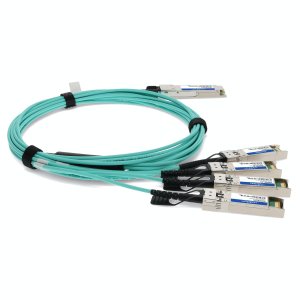 Intel X4AOCBL5 Compatible TAA Compliant 40GBase-AOC QSFP+ to 4xSFP+ Active Optical Cable (850nm, MMF, 5m)